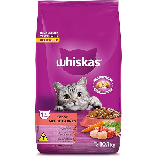 RACAO GATO WHISKAS 10KG MIX DE CARNES