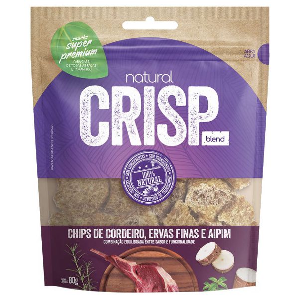BIFINHO CAO NATURAL CRISP CHIPS CORDEIRO/APIM/ERVAS 80G