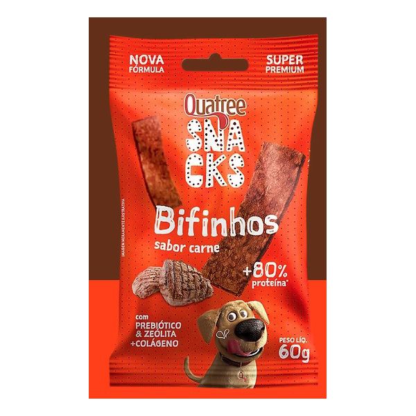 BIFINHO CAO QUATREE SNACKS CARNE 60G 