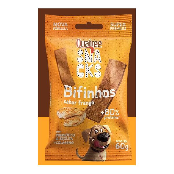 BIFINHO CAO QUATREE SNACKS FRANGO 60G