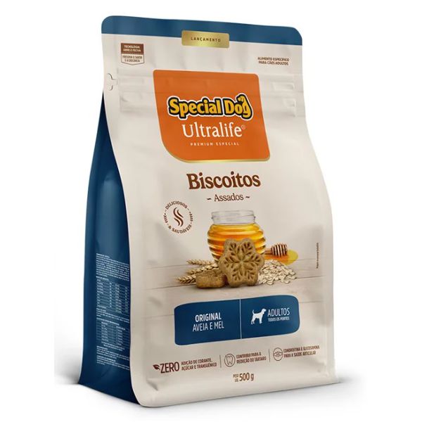 BISCOITO CAO AD AVEIA E MEL SPECIAL DOG 500G