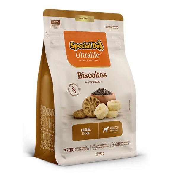 BISCOITO CAO AD BANANA E CHIA SPECIAL DOG 250G