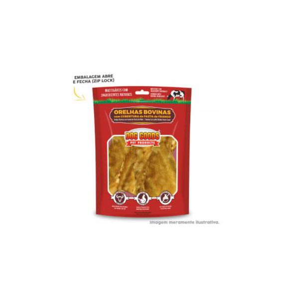 ORELHA BOVINO GOOD DOGS C/4 PASTA DE FRANGO 