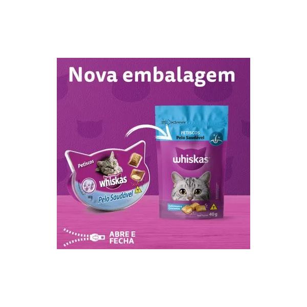 PETISCO GATO WHISKAS TEMP PELO SAUDAVEL 40G