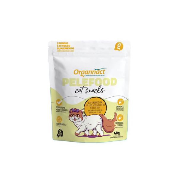 BISCOITO GATO SNACKS 40G PELEFOOD ORGANNACT