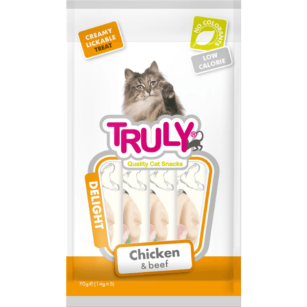 PETISCO GATO TRULY CREAMY FRANGO BIFE 70G