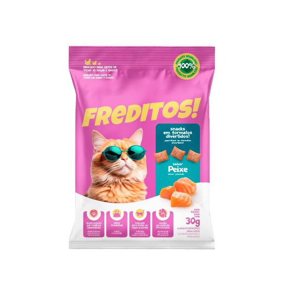BIFINHO GATO SNACK FREDITOS PEIXE 30G