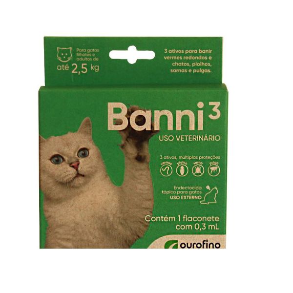 BANNI 3 GATO 0,3ML ATE 2,5 KG