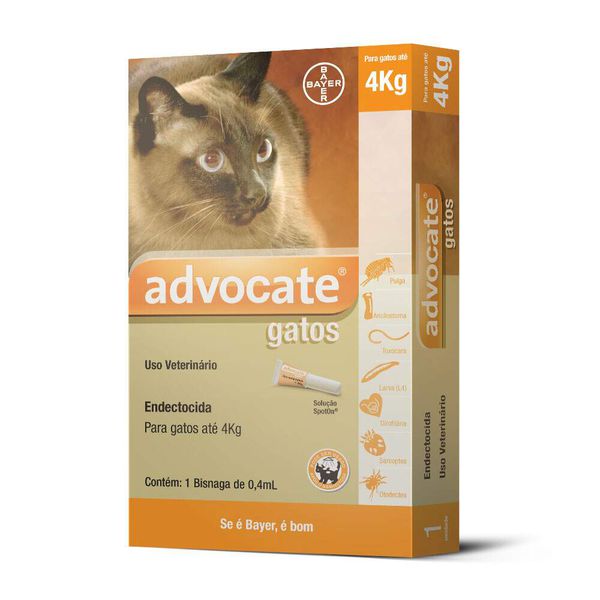 ADVOCATE GATO 0.4ML ATE 4 KG *GATO* CADA PIPETA