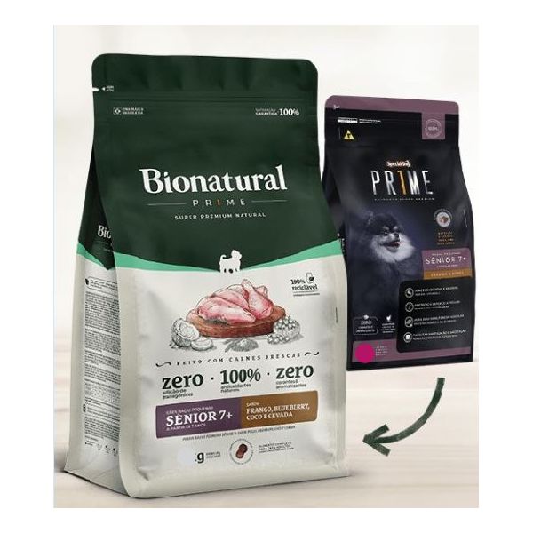 RACAO CAO AD BIONATURAL 10,1KG RP SENIOR 7+ FRANGO