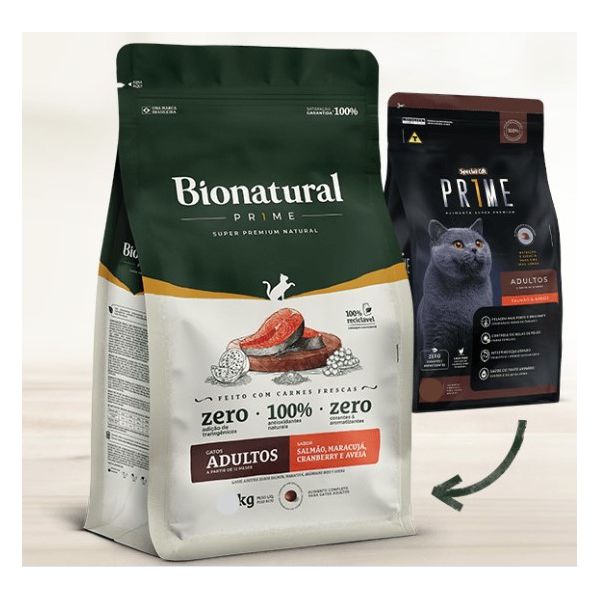 RACAO GATO AD BIONATURAL 7,5KG SALMAO