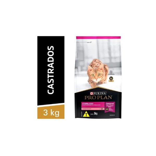 RACAO GATO PROPLAN 3KG AD STERILIZED