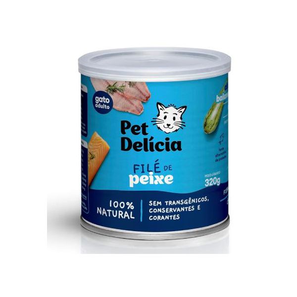 CARNE GATO PET DELICIA FILE DE PEIXE 320G