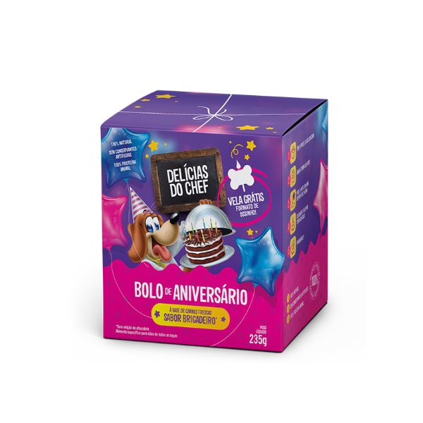 BOLO DE ANIVERSARIO 235G BRIGADEIRO DELICIAS DO CHEF