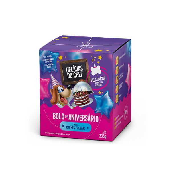 BOLO DE ANIVERSARIO 235G CARNES FRESCAS DELICIAS DO CHEF