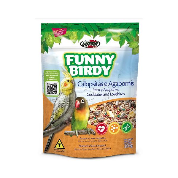 ALIM.PASSARO CALOPSITA/AGAPORNIS 350G FUNNY BIRDY