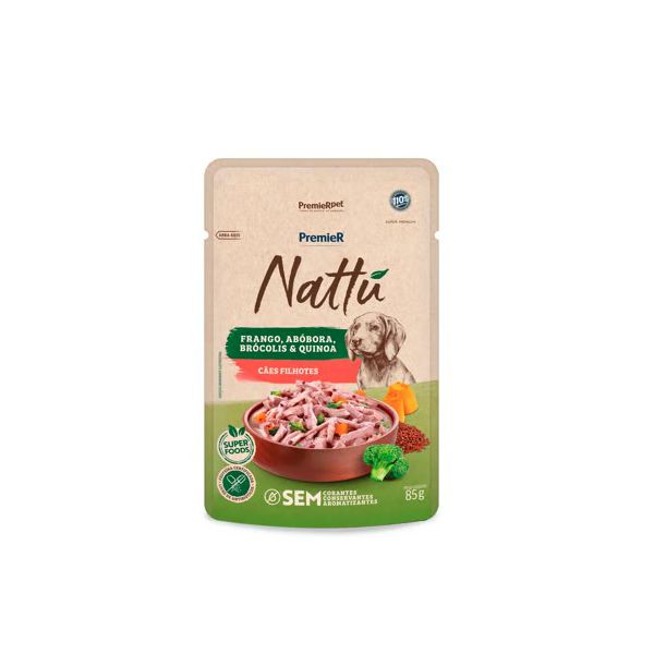 CARNE CAO PREMIER 85G FILHOTE NATTU FGO/AB