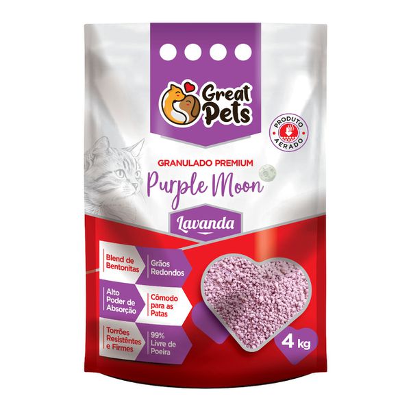 GRANULADO GATO PREMIUM 4 KG GREAT PETS LAVANDA BENTONITA