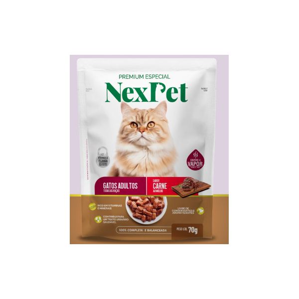 CARNE GATO NEXPET SACHE 70G AD CARNE