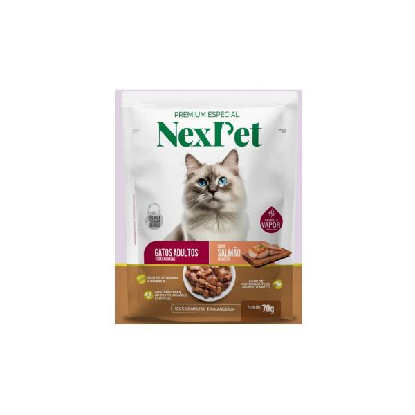 CARNE GATO NEXPET SACHE 70G AD SALMAO