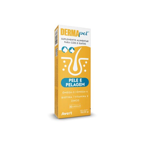 DERMAPET CAP 30 SUP CAES E GATOS