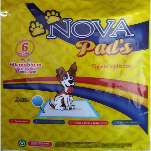 TAPETE CAO HIGIENICO NOVA PADS C/6