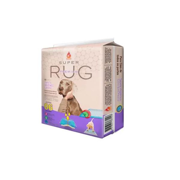 TAPETE CAO HIGIENICO SUPER RUG 80X60 C/6