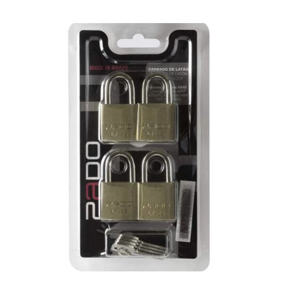 CADEADO JG 4 C/CHV IGUAIS 25MM PADO 