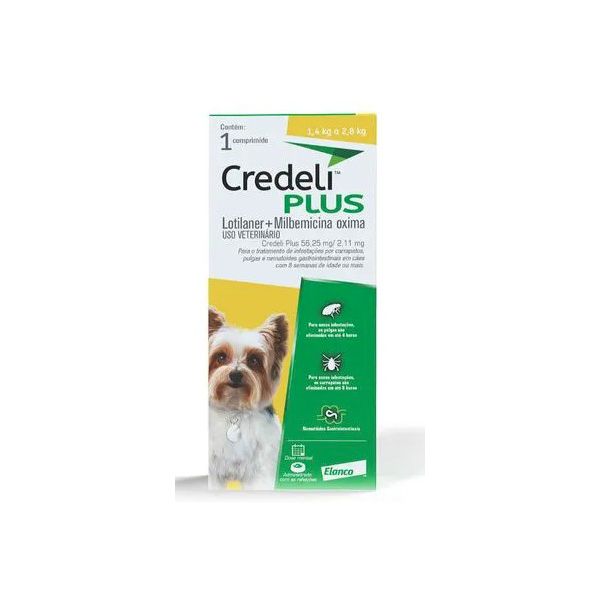 CREDELI PLUS 56,25MG/(AMARELO) CAO 1,4-2,8KG 1 COMP *NOVO