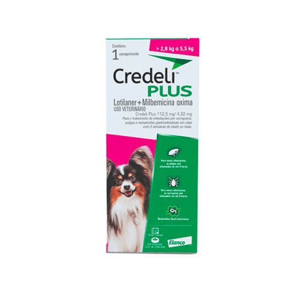 CREDELI PLUS 112,5MG (ROSA) CAO 2,8-5,5KG 1 COMP *NOVO