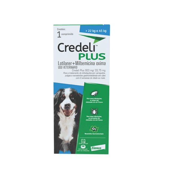 CREDELI PLUS 900MG (AZUL) CAO 22-45KG 1 COMP +NOVO