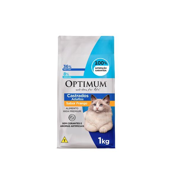 RACAO GATO OPTIMUM DRY CAST FRANGO 1 KG