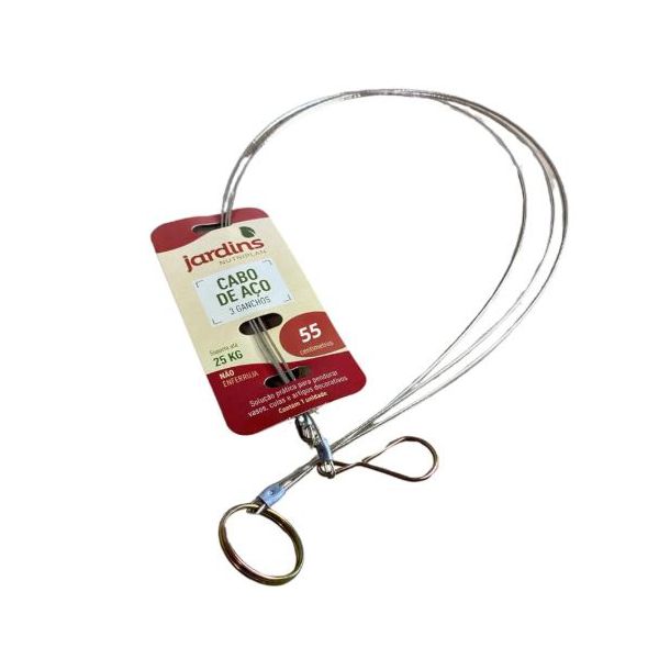 CABO ACO VASO 3 GANCHOS 55CM DOURADO