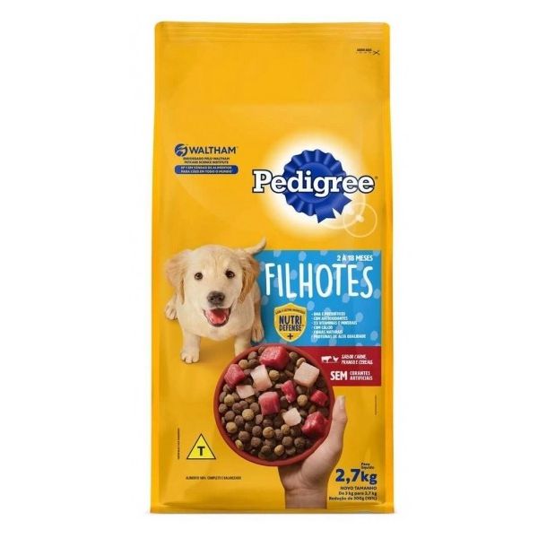 RACAO CAO PEDIG 2,7KG DRY FILHOTE CARNE/FG/CER