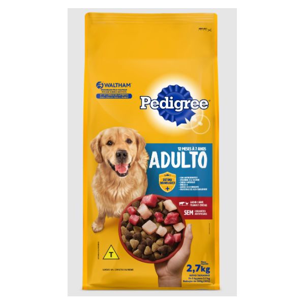 RACAO CAO PEDIG 2,7KG DRY AD CARNE/FGO