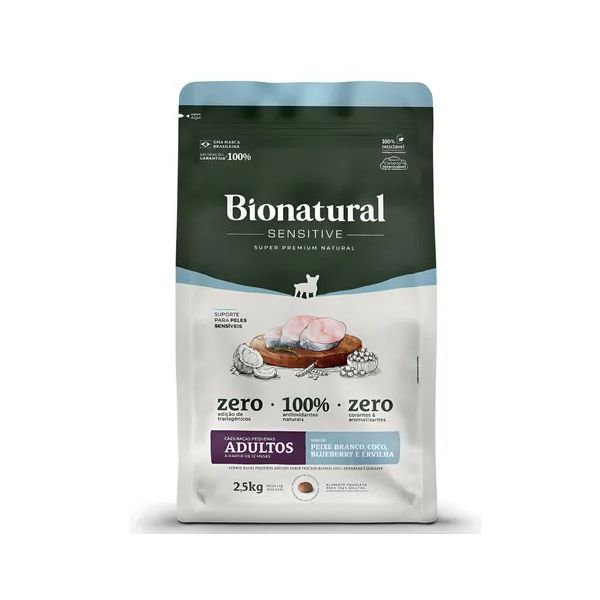 RACAO CAO BIONATURAL AD 2,5KG SENSITIVE RP PEIXE BRANCO