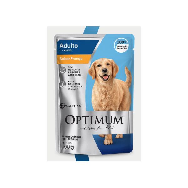 CARNE CAO OPTIMUM SACHE 100G FRG ADULTO 