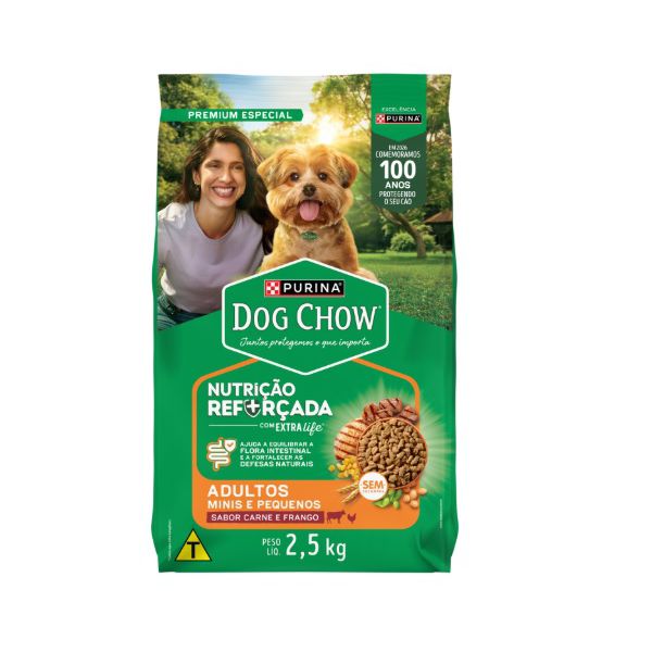 RACAO CAO DOG CHOW 2,5KG AD R PEQ CARNE FGO