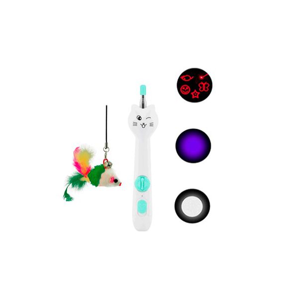 BRINQ GATO VARINHA COM LUZ E LASER VERDE SAVANA