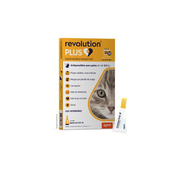 REVOLUTION PLUS GATO 0.25ML (ATE 2.5 KG) AMARELO CADA PIPETA
