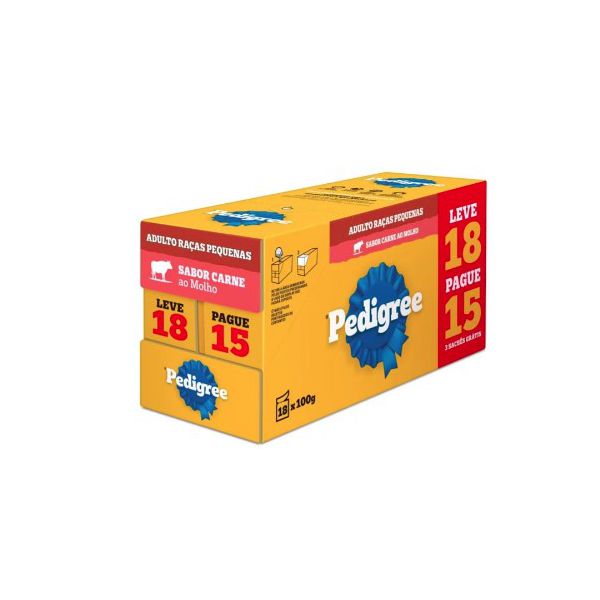 CARNE CAO PEDIGREE SACHE 100G PACK -LV18 PG15- AD CARNE RP