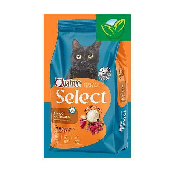 RACAO GATO QUATREE 3KG AD SELECT CAST CARNE