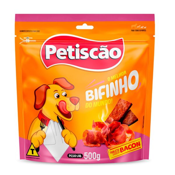BIFINHO CAO PETISCAO 500G TABLETE BACON
