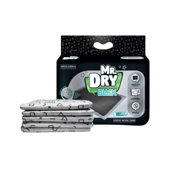 TAPETE CAO HIGIENICO MR DRY BLACK 80X60 C/30UN