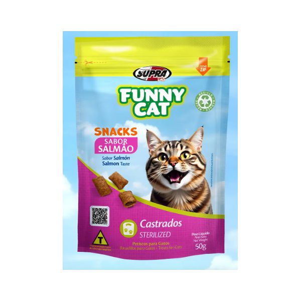 BIFINHO GATO SNACK FUNNY CAT SALMAO 50G