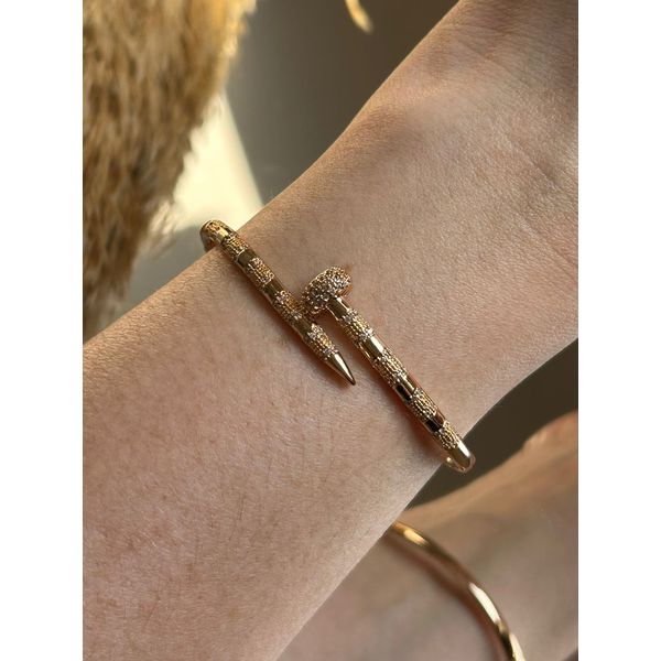Bracelete Prego Cravejado Ouro