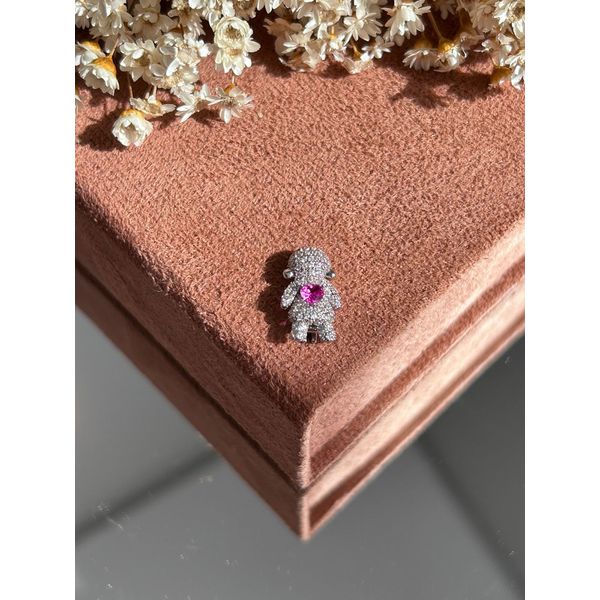 Pingente Charm Menina Safira Rosa Para Pulseira