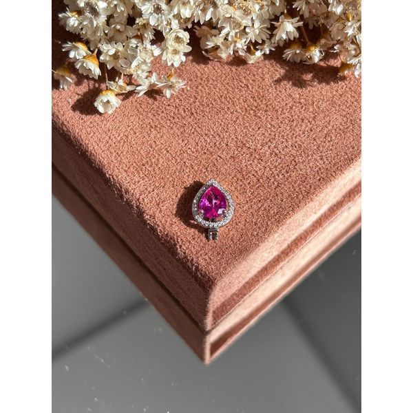 Pingente Charm Gota Safira Rosa Para Pulseira