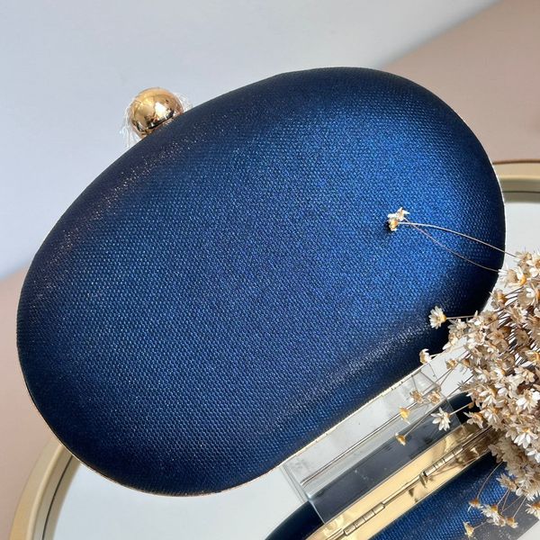 Bolsa Clutch Oval Azul Marinho
