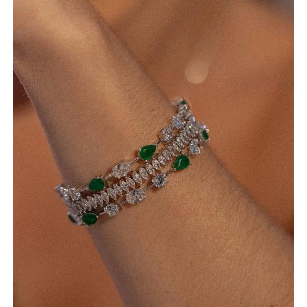 Pulseira Riviera Mesclada Verde Esmeralda